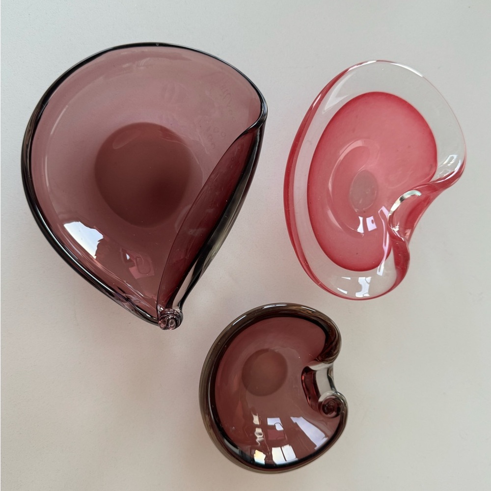 Mid century modern vintage ashtray set